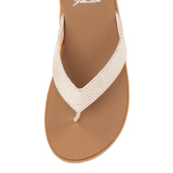 Yellow Box Tan  and Ivory Sandals with Minimalist Design- FRANZIE 8.5 NEW - Picture 4 of 8
